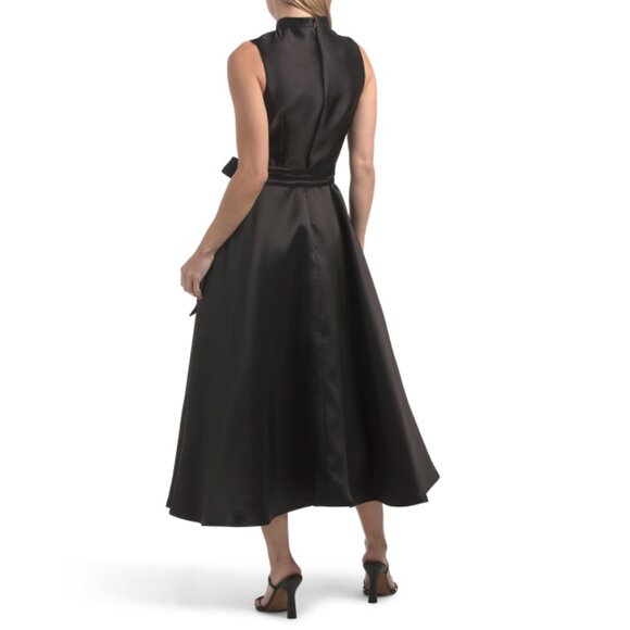 RENE BY RENE RUIZ Black Sleeveless Mikado Tea Length Gown - Picture 2 of 2